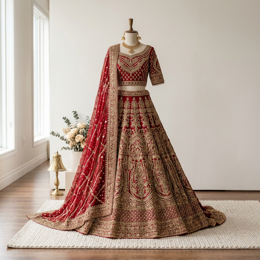 Crimson Bridal Lehenga